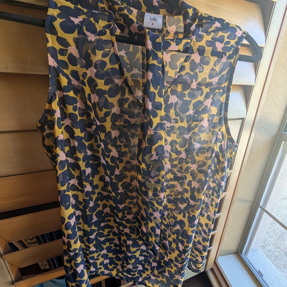 CAbi Leopard Print Sleeveless Blouse